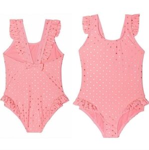 🩱NEW Nordstrom Pink Hula Star Ruffled one piece swimsuit, 4T, little girl